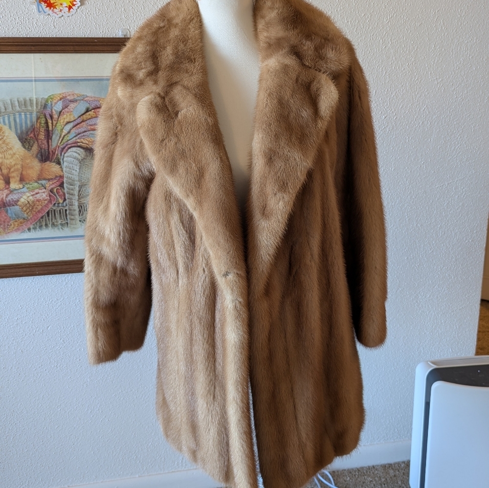 Vintage Pastel Female Mink Fur Stroller Coat Size Medium Goldstein Birmingham